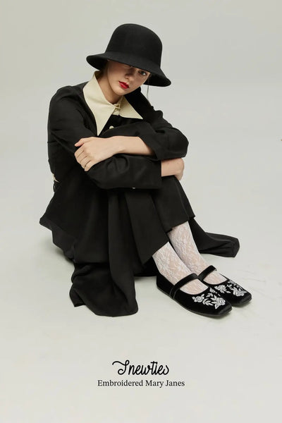 《つい一口食べちゃいました》ハイウエストサーキュラースカート-Black