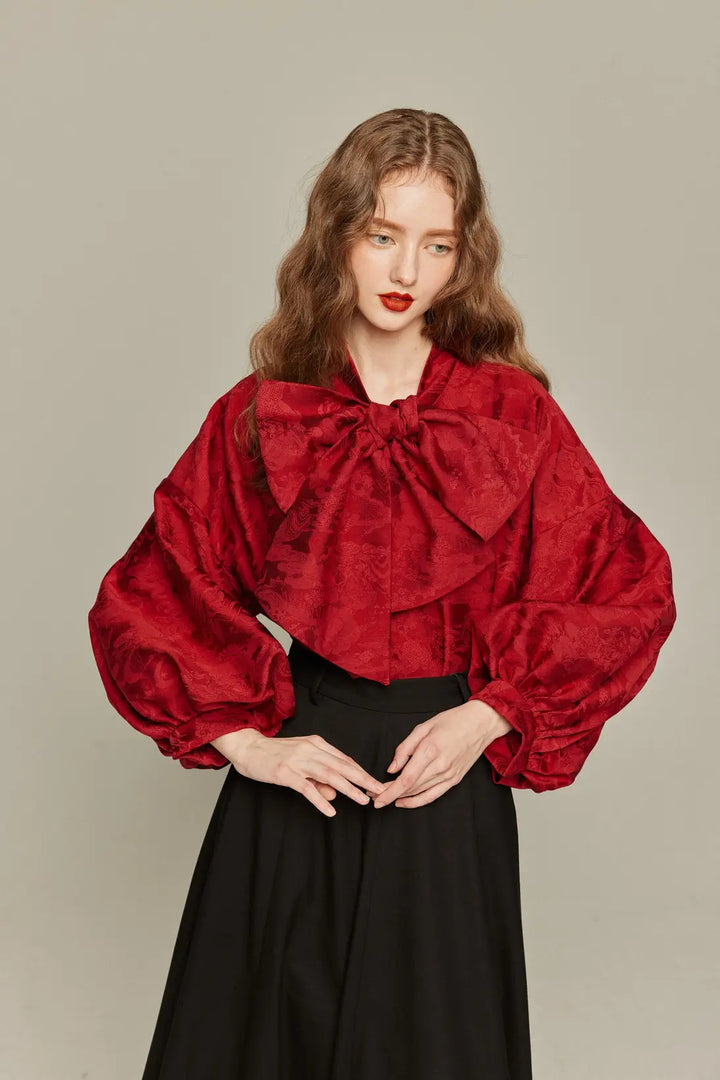 tnewties スーベニアショップに寄ろう スーベニアショップに寄ろう》バルーンスリーブリボントップス