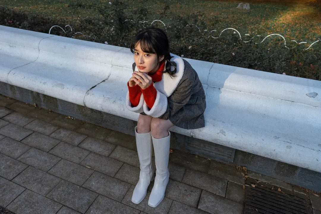 《袋いっぱい松ぼっくりを拾った》2wayウールブレンドジャケット-Gray