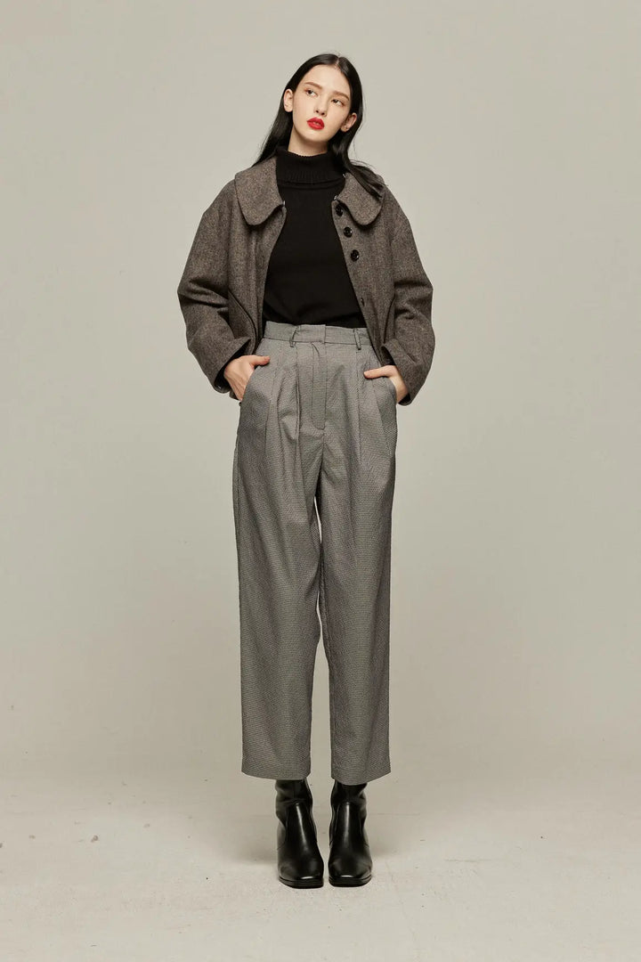 袋いっぱい松ぼっくりを拾った》2wayウールブレンドジャケット-Gray 