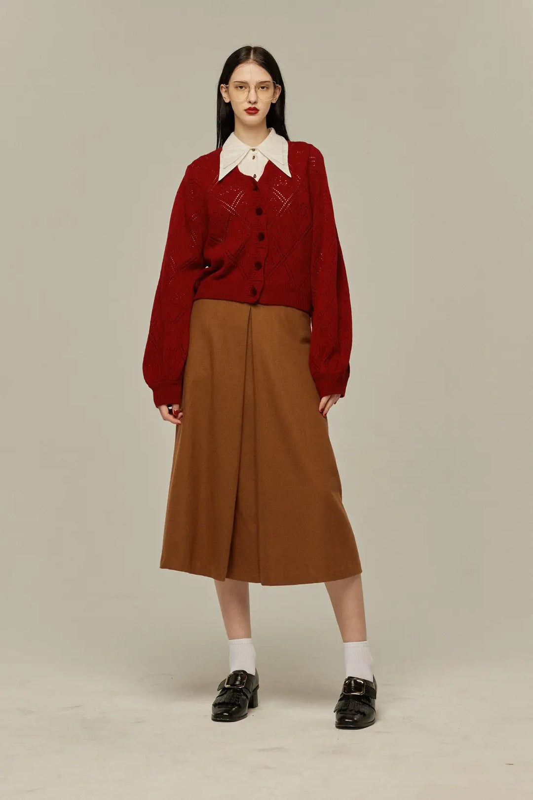 まだ顔パック中》ロゴニットカーディガン-Orange red – Tnewties まだ顔パック中》ロゴニットカーディガン-Orange red – Tnewties