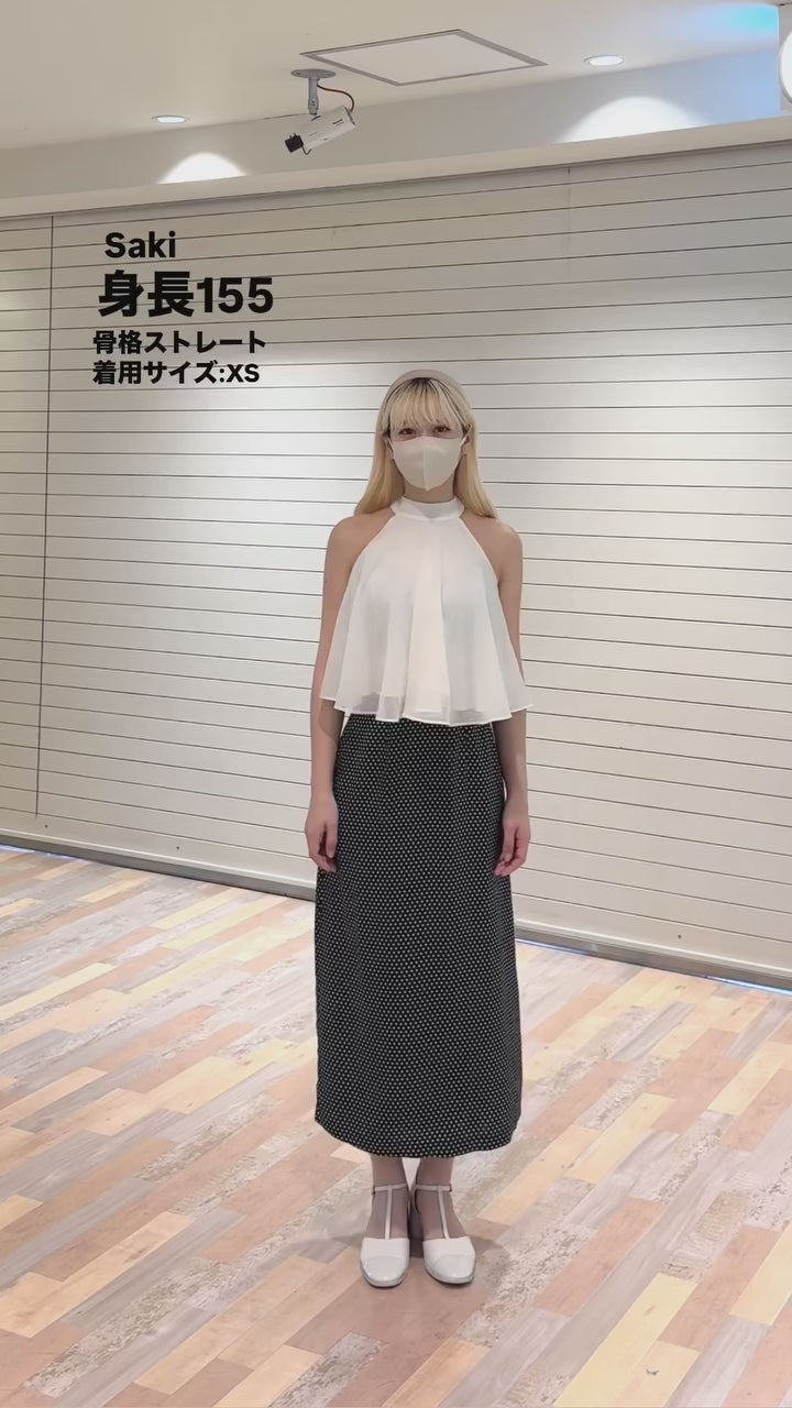 《なんて美しいウィッグだ》ホルターネック風トップス-Blue
