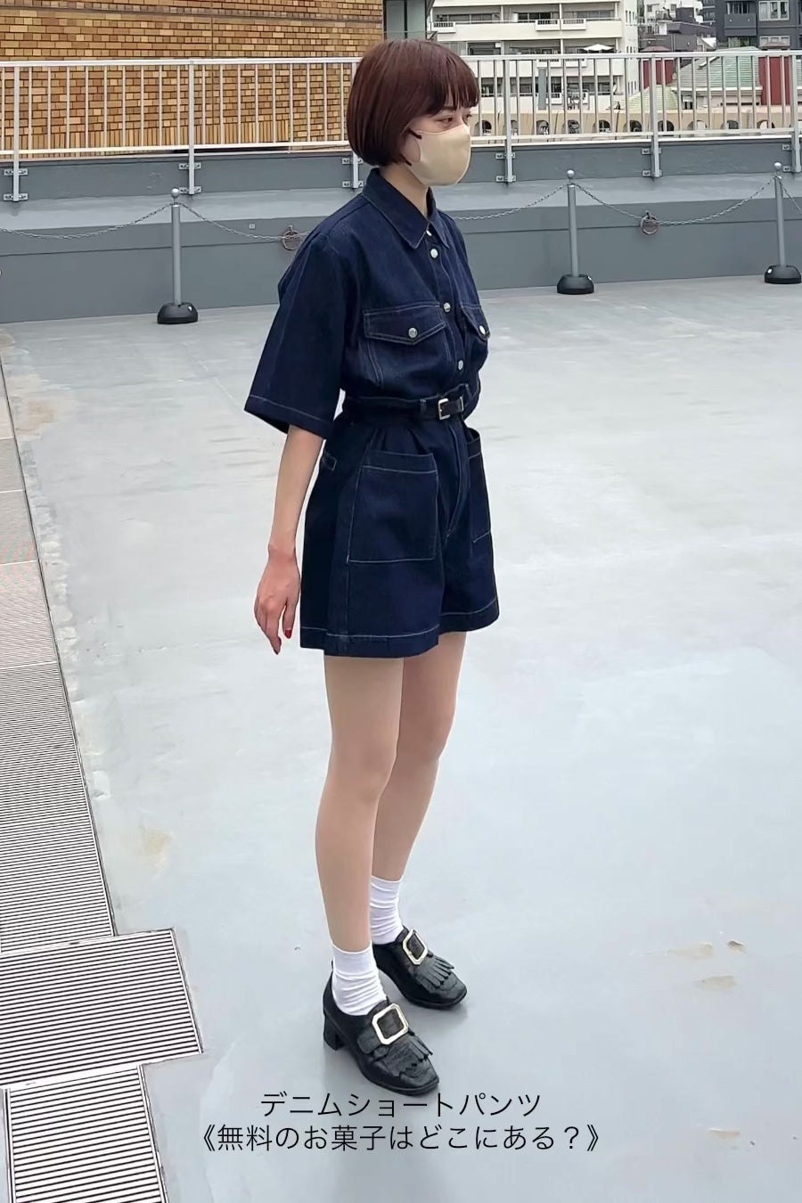 《오늘은 일요일이니까》 오버사이즈 데님 탑스-Navy