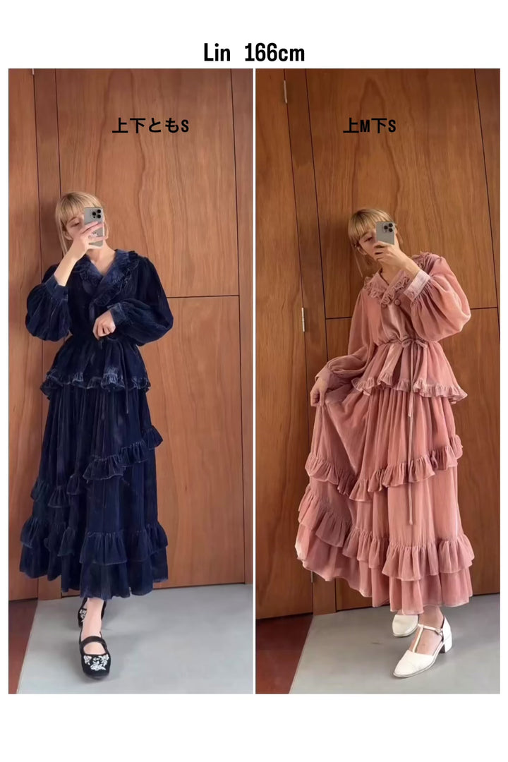 《お城を奪い返しちゃおう》ベルベットサーキュラースカート-Pink