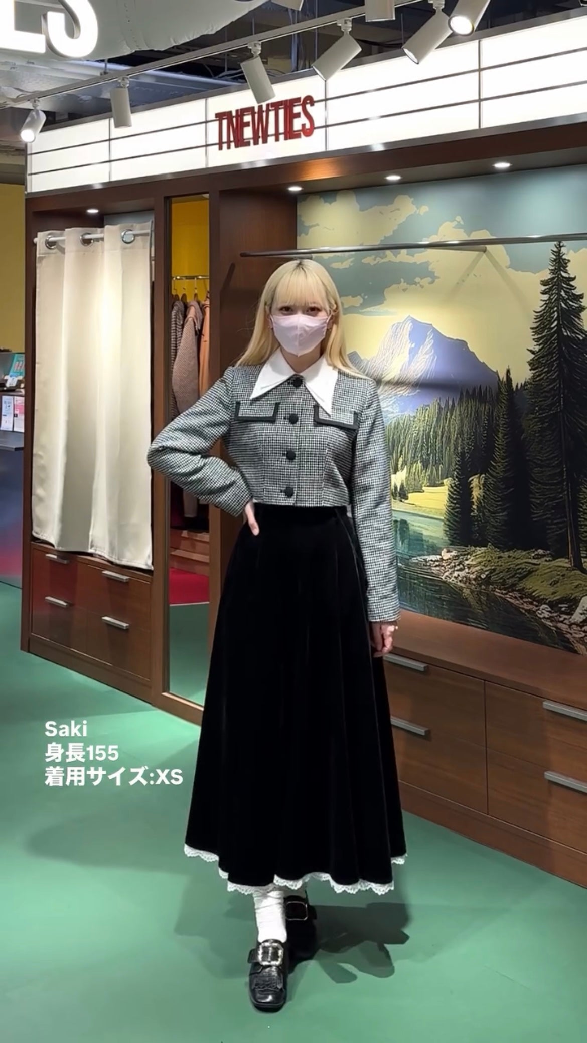 《ペイントパーティー》チェックパターンジャケット-Black