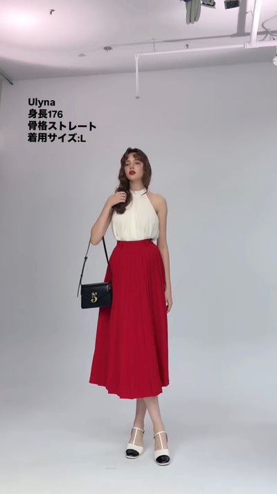 《なんて美しいウィッグだ》ホルターネック風トップス-Blue