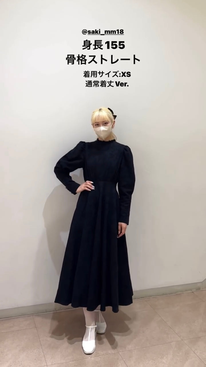 《もしタイムマシンがあったなら》レッグオブマトンスリーブワンピース-Black