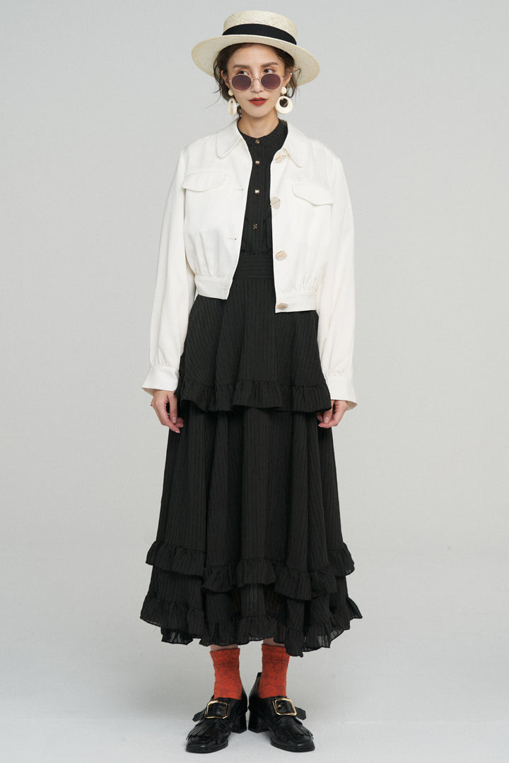 新品✨ N°21 3WAY レイヤードスカート フリンジ ブラック 定価18万 0808-2957_bd5b75bf-2cb7-4844-