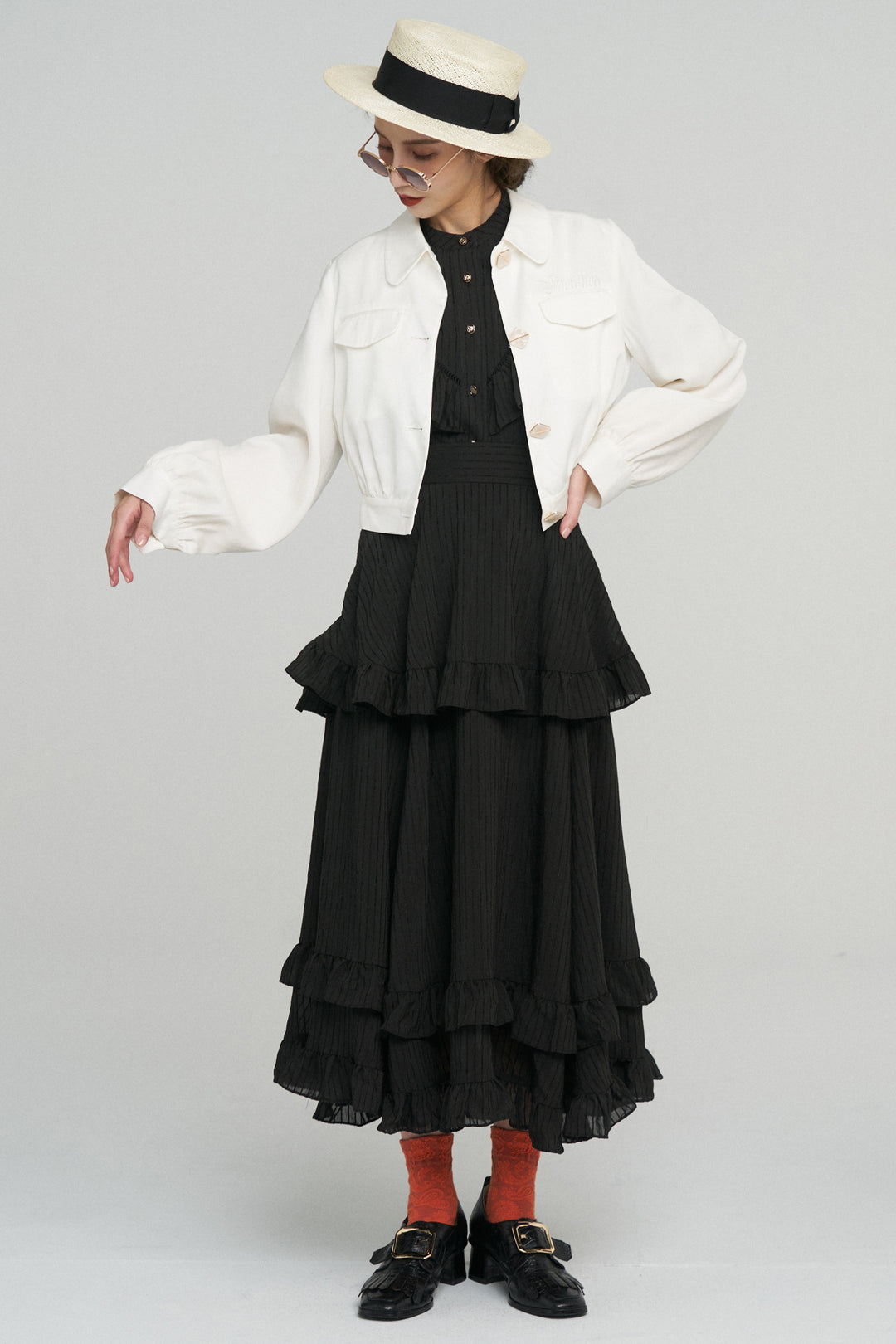 月の呪文を唱えて》レイヤードフリルスカート-Black – Tnewties