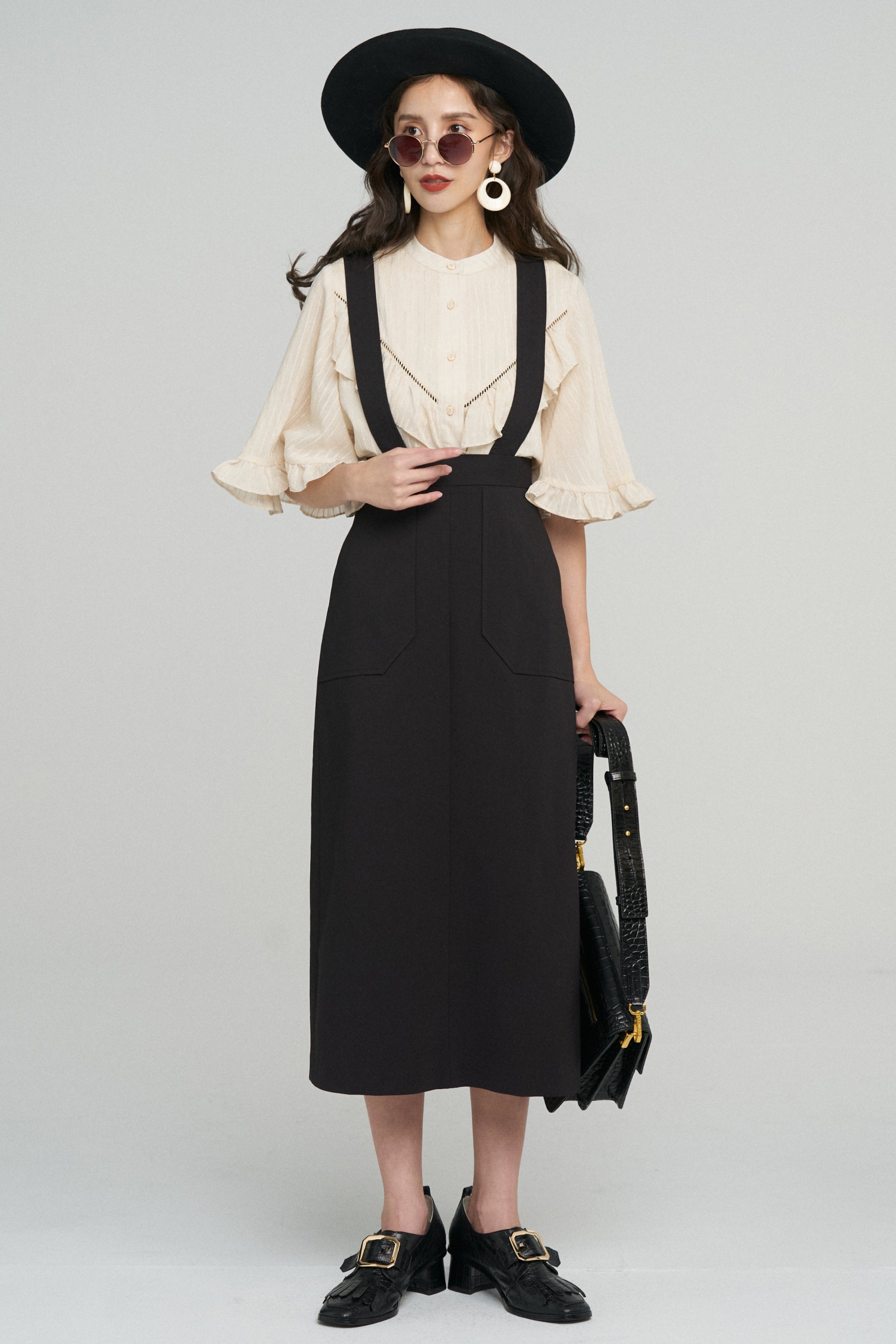 月の呪文を唱えて》レイヤードフリルスカート-Black – Tnewties