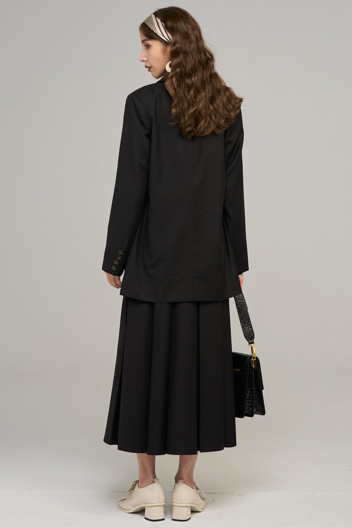 《I have to hang up》High waist box pleat skirt (Copy)
