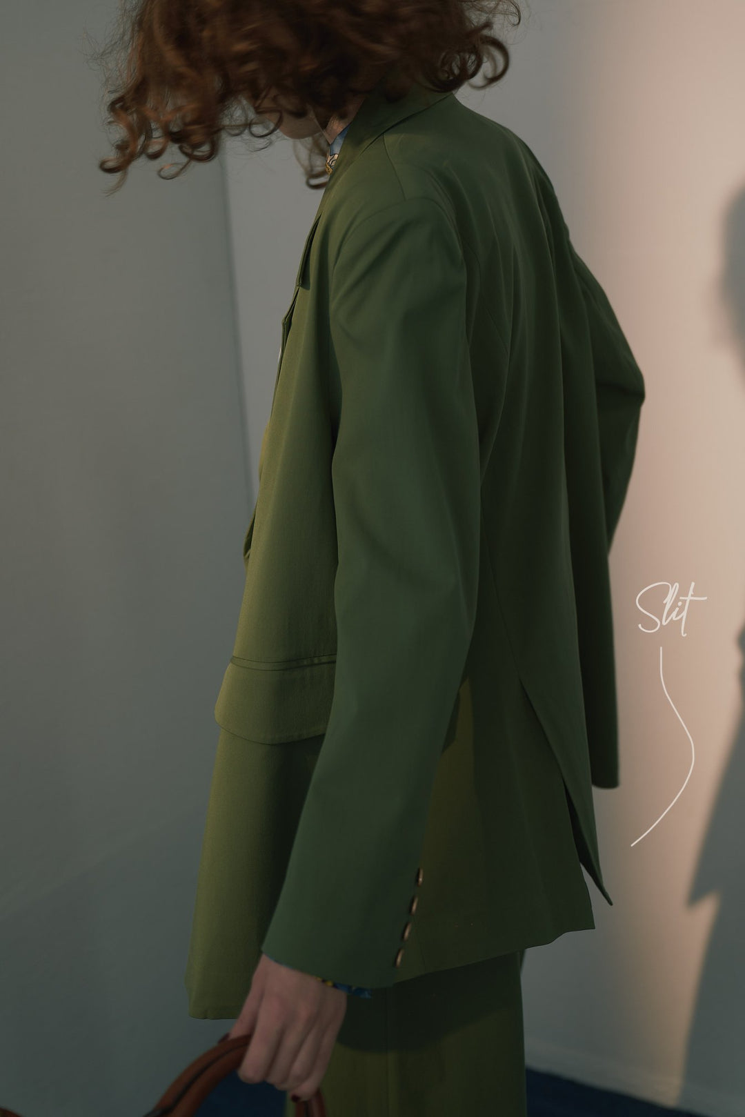 木の枝で地図を描いて》ダブルボタンジャケット-Light green – Tnewties