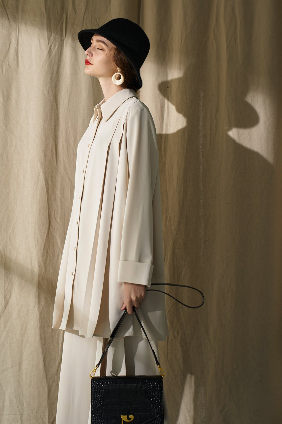 ココナッツフレーバー》プリーテッドワイドパンツ-Ivory – Tnewties