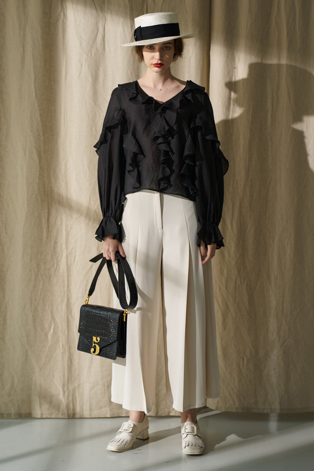 ココナッツフレーバー》プリーテッドワイドパンツ-Ivory – Tnewties