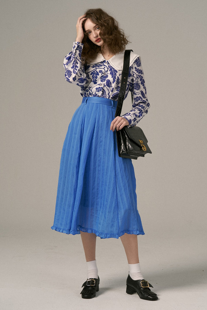 見て！カナリアだ！》セーラーカラーシノワズリブラウス-Blue – Tnewties