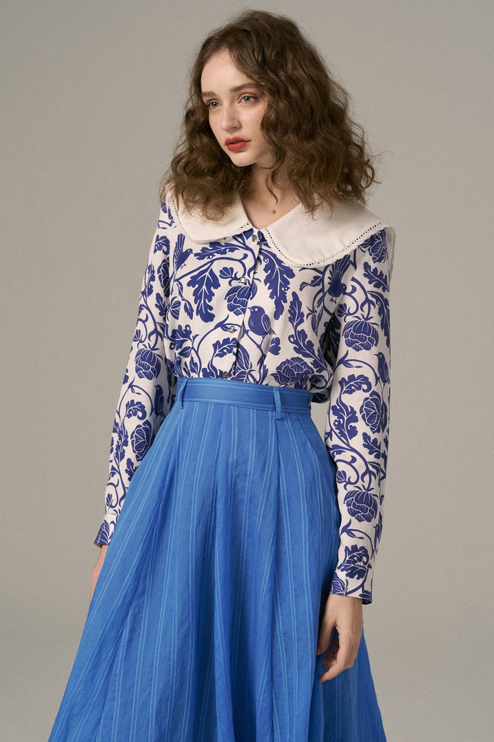 Tnewties　見て！カナリアだ！　セーラーカラーシノワズリブラウス　黒 見て！カナリアだ！》セーラーカラーシノワズリブラウス-Black – Tnewties