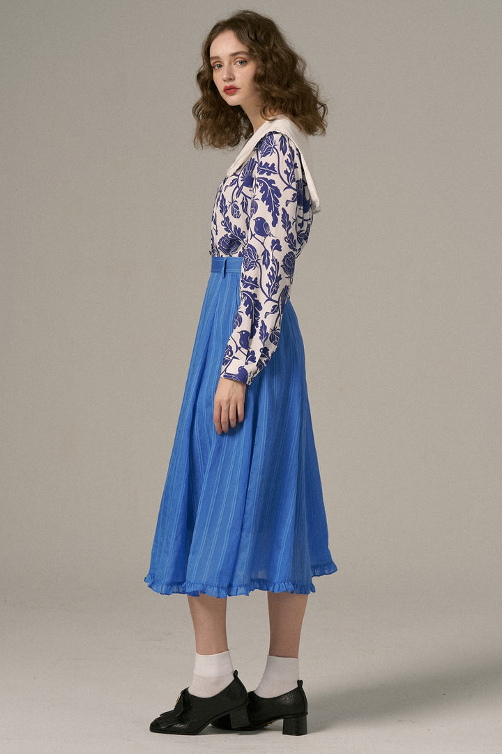 見て！カナリアだ！》セーラーカラーシノワズリブラウス-Blue – Tnewties