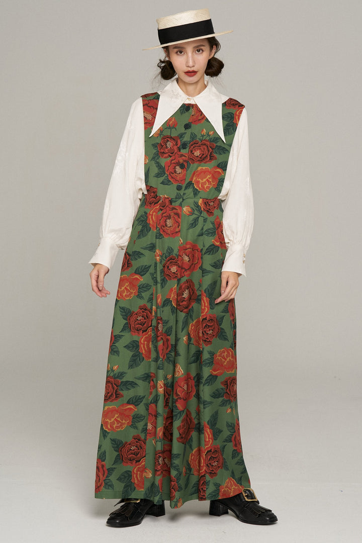 試着のみ TNEWTIES この牧場のオーナー フローラルパターンオーバーオール 238954378_2170748753078555_226