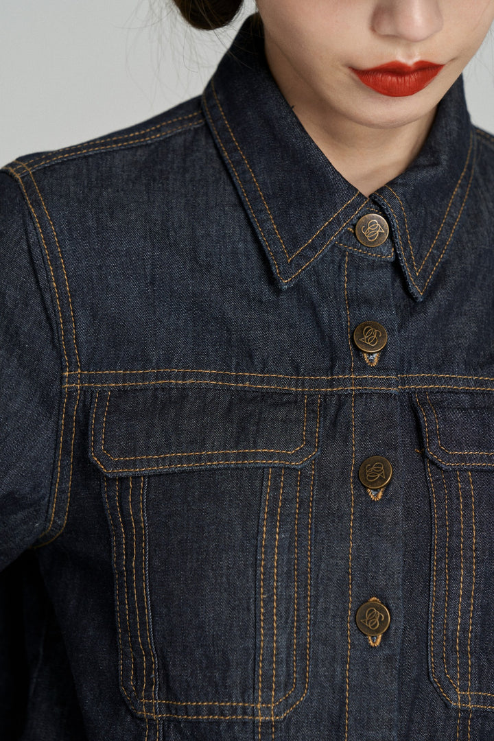 おまとめ2点 もうひとつのダイアリー》ハイウエストデニムスカート-Navy – Tnewties