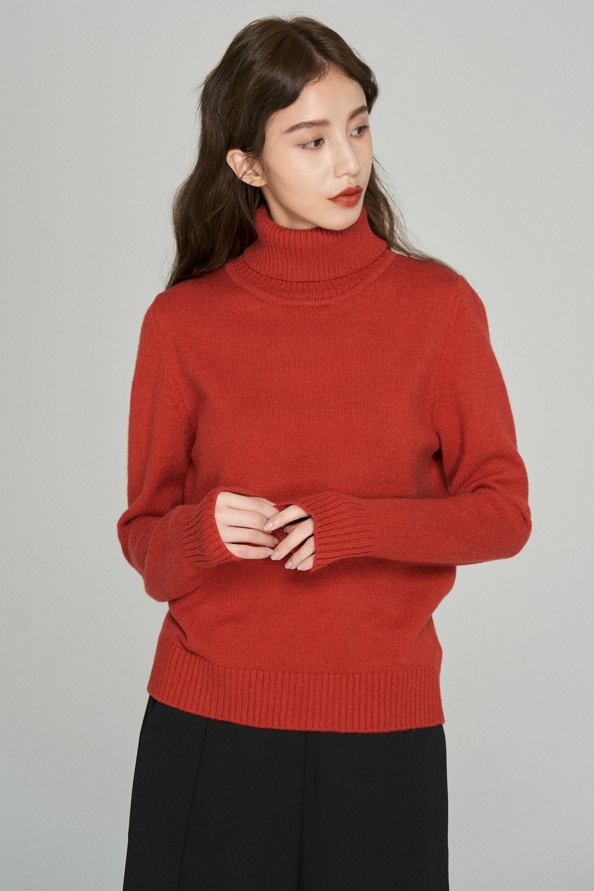 《이것은 오엔의 먹이》 씻을 수 있는 스웨터-Orange red