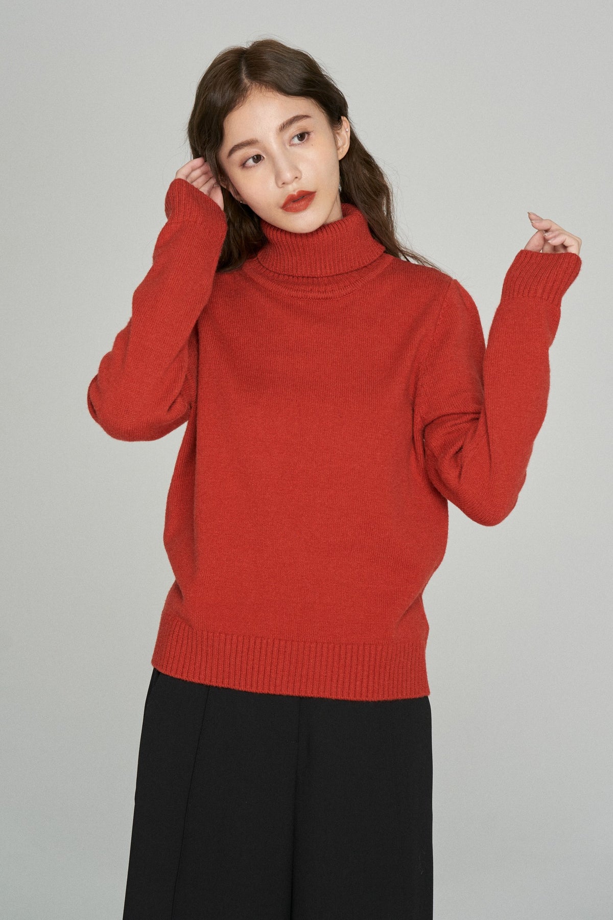 《이것은 오엔의 먹이》 씻을 수 있는 스웨터-Orange red