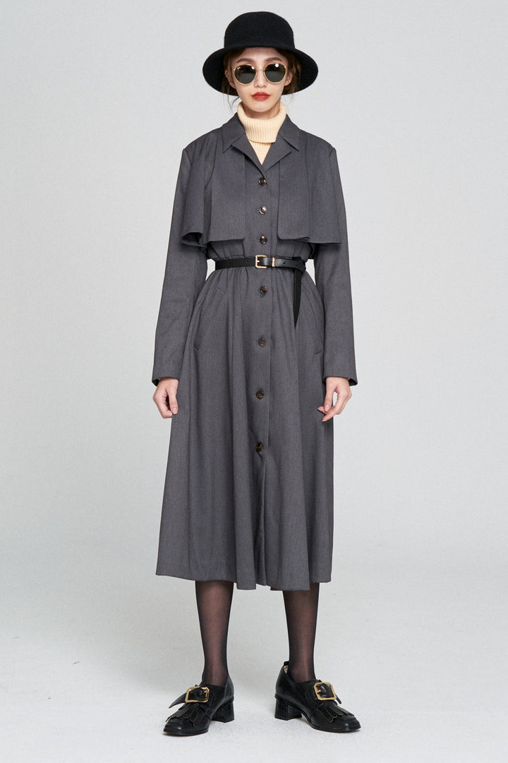 《賞金100万円》インバネスコートドレス-Gray