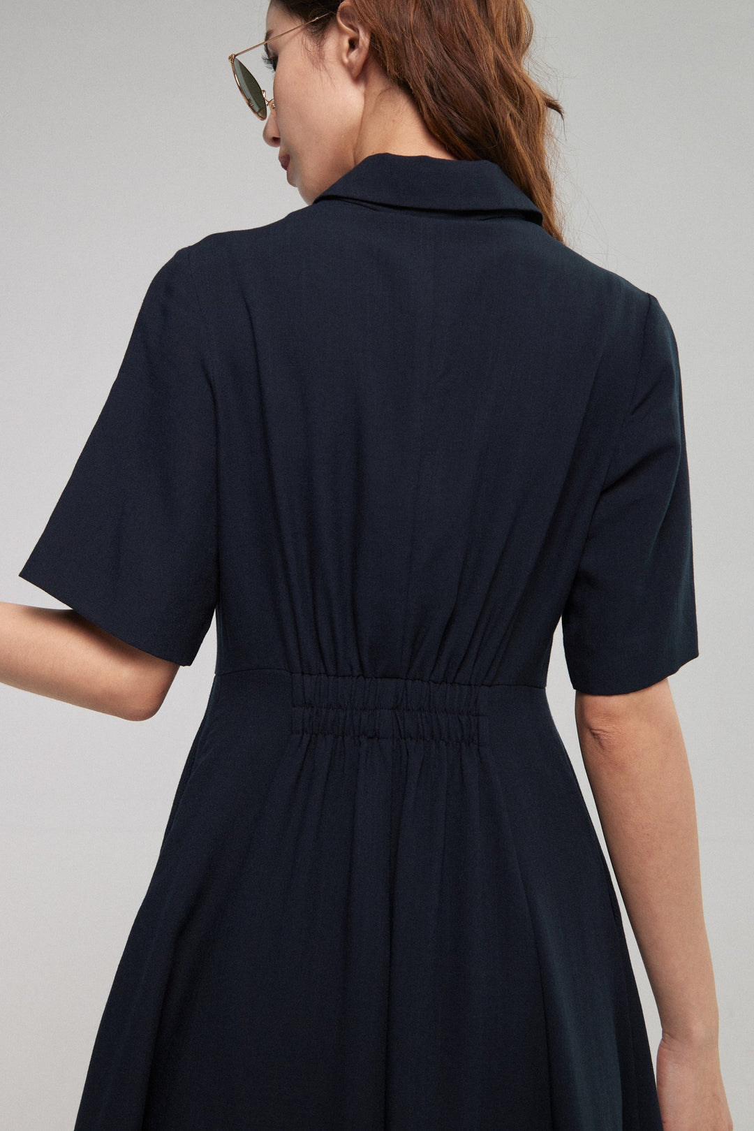 《魔法を一振りして》クラシカルシャツドレス-Navy