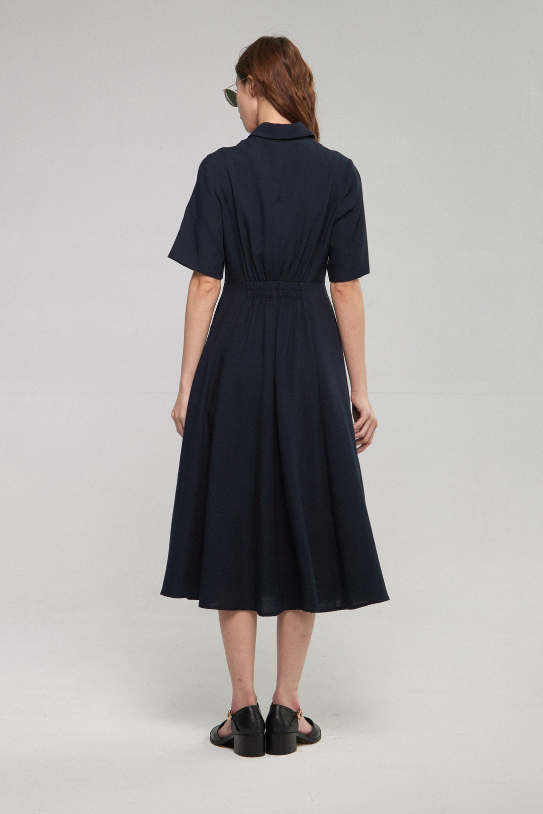 《魔法を一振りして》クラシカルシャツドレス-Navy