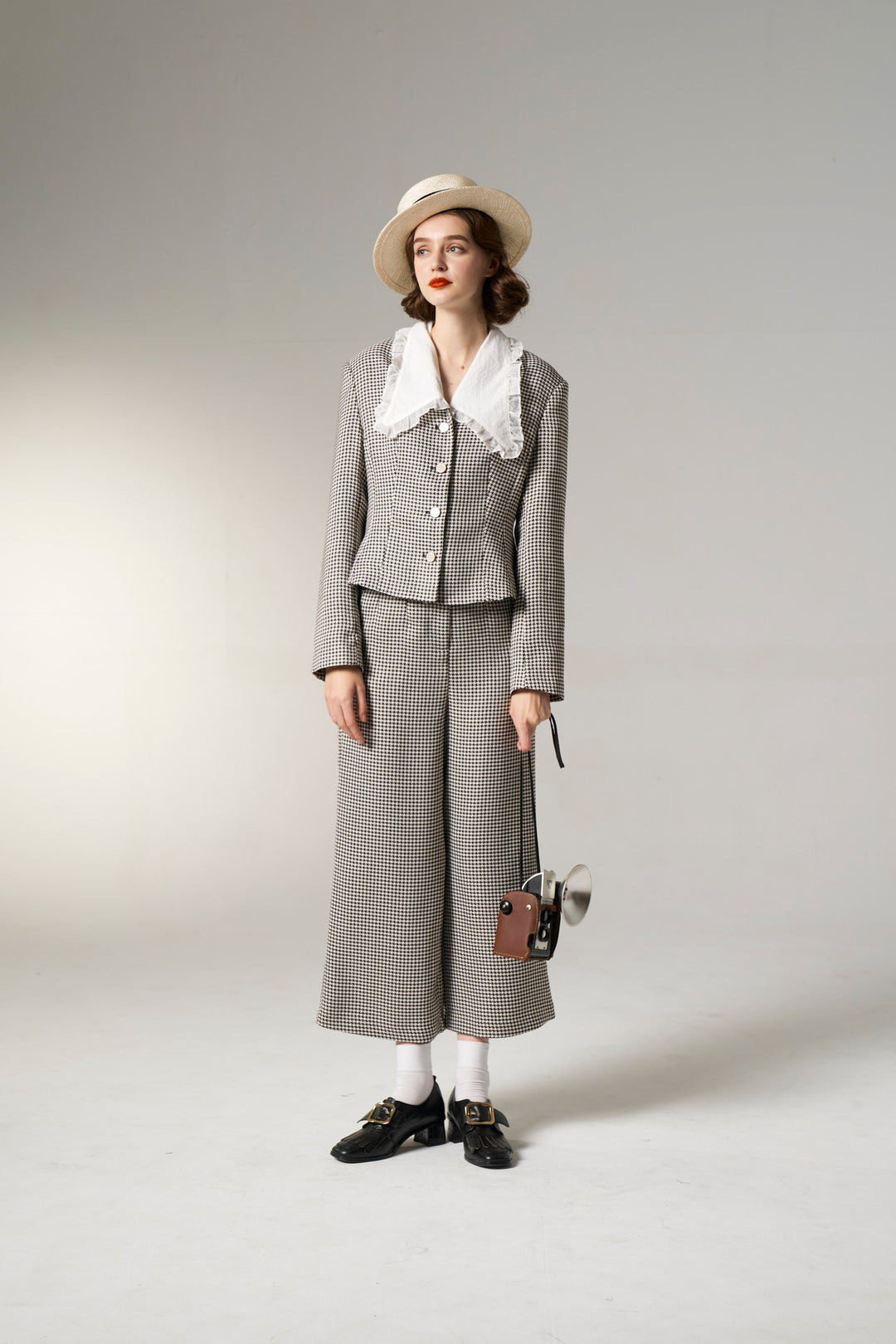 Accordion on board》Color-block plaid blouse – Tnewties