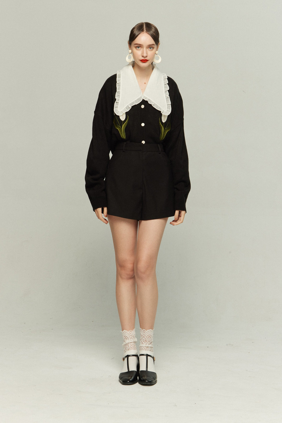 メリーがまた嫉妬している》シースルーフリルブラウス-Off White