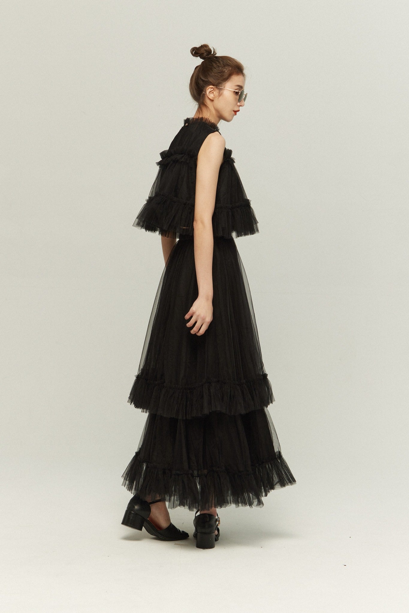 実は私300歳》チュールフリルトップ-Black – Tnewties