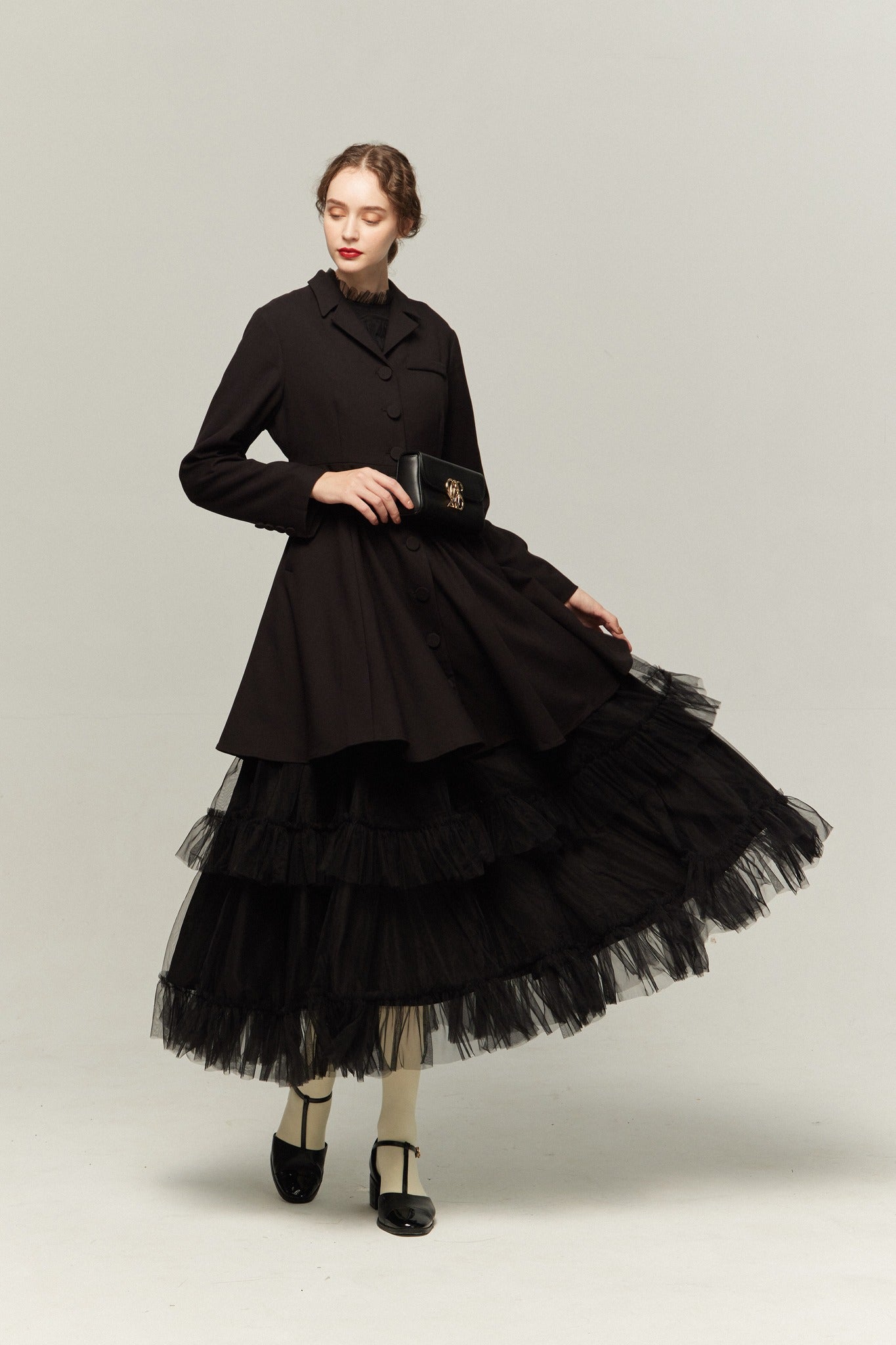 実は私300歳》チュールフリルトップ-Black – Tnewties