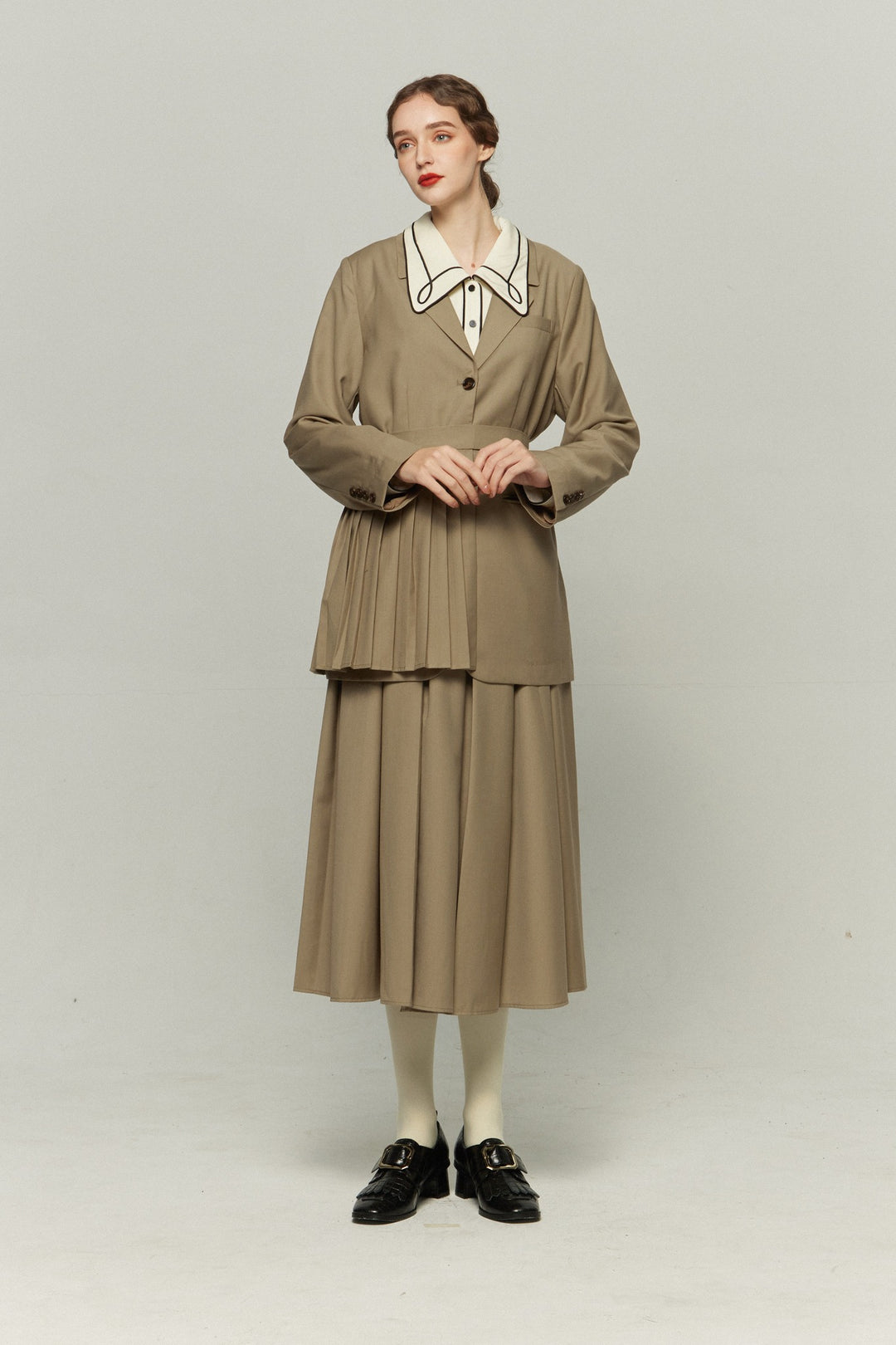 【セール】 この口紅を試して》パイピングデザインブラウス-Ivory – Tnewties トップス