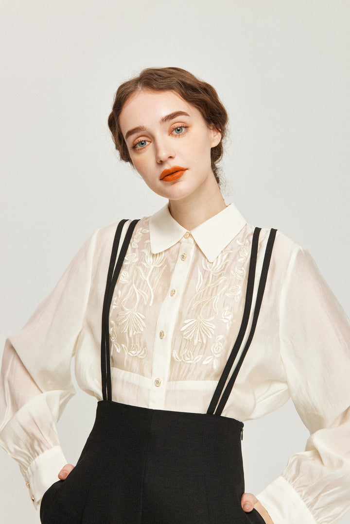 宝石強盗計画》エンブロイダリーブラウス-Ivory – Tnewties