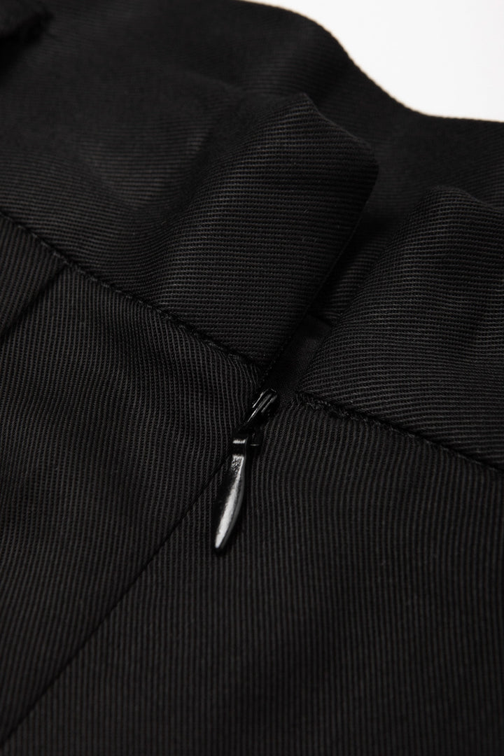 《つい一口食べちゃいました》ハイウエストサーキュラースカート-Black