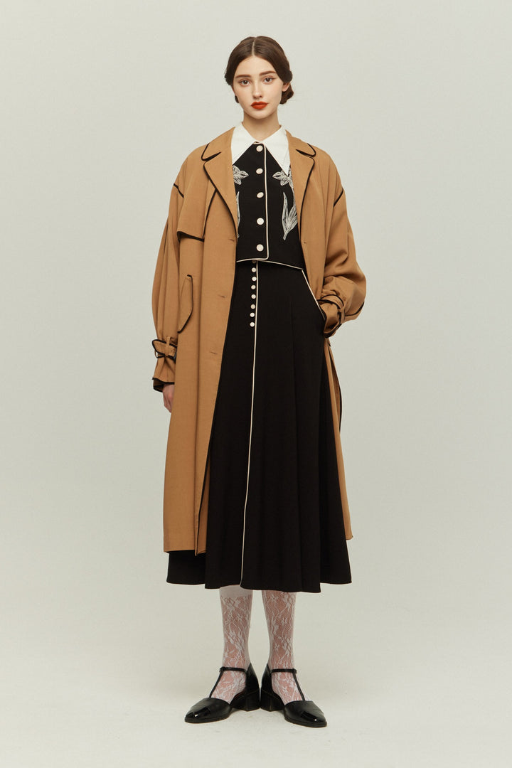 週末セール新品タグ付 アトリエドゥサボン 手描きコラージュハウスプリントスカート クリーニング済み】アトリエドゥサボン 手描きコラージュハウス