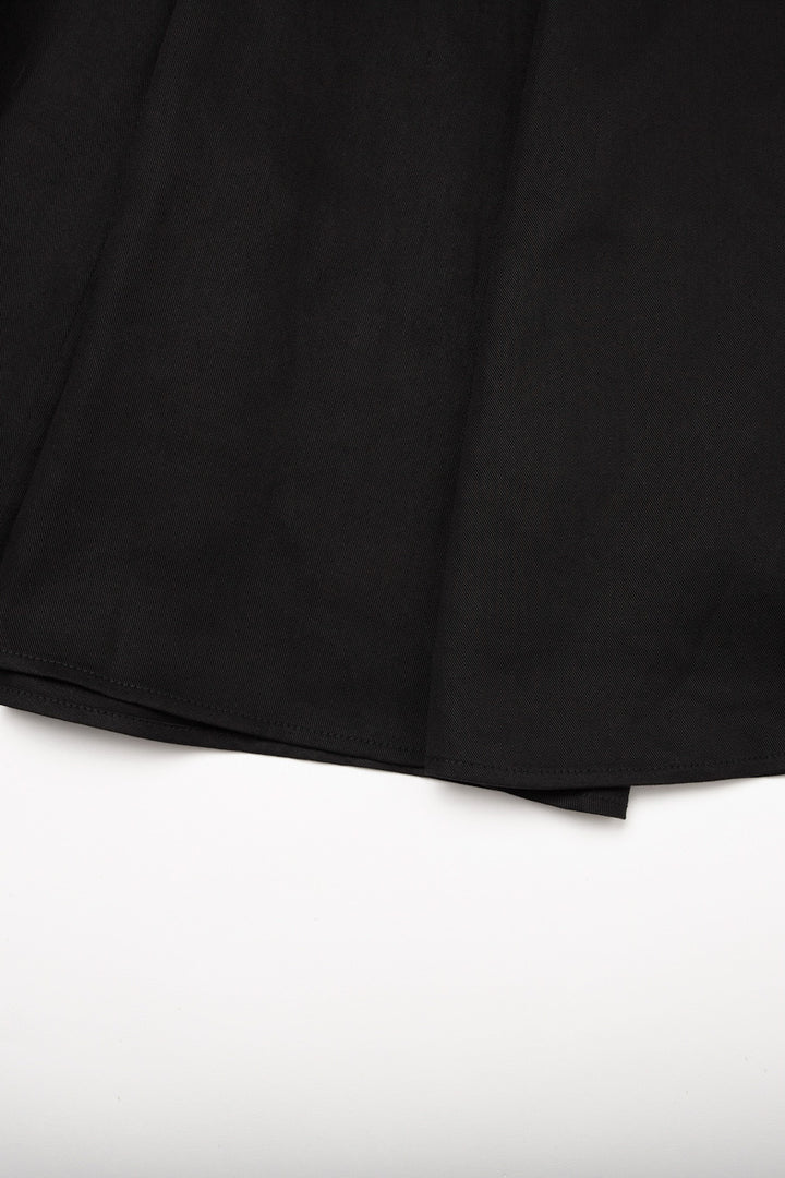 《つい一口食べちゃいました》ハイウエストサーキュラースカート-Black