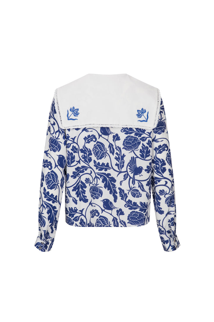 見て！カナリアだ！》セーラーカラーシノワズリブラウス-Blue – Tnewties