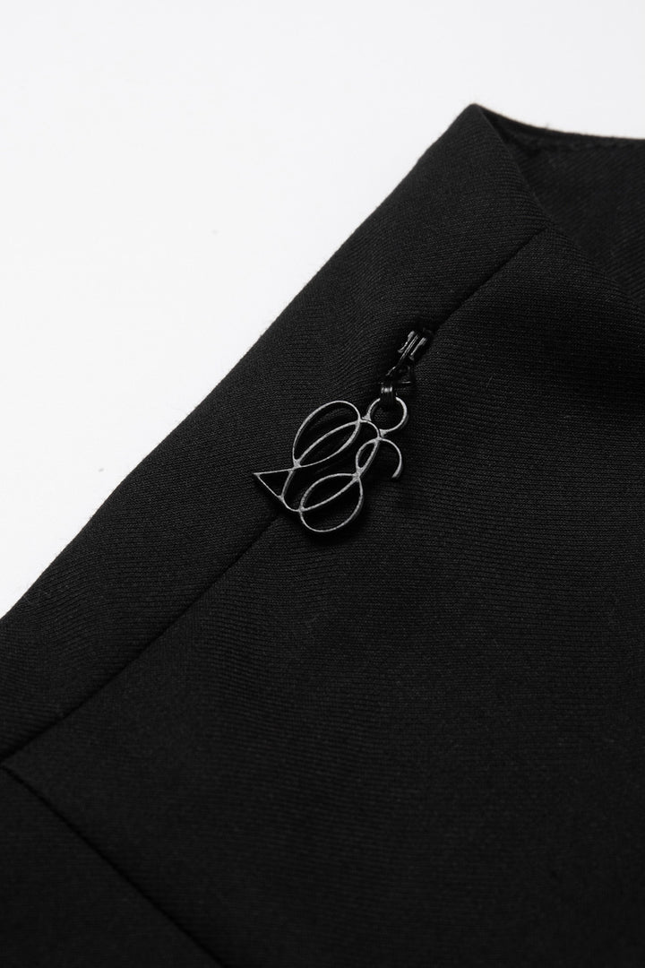 《羊皮紙に書いて》ハイウエストショートパンツ-Black