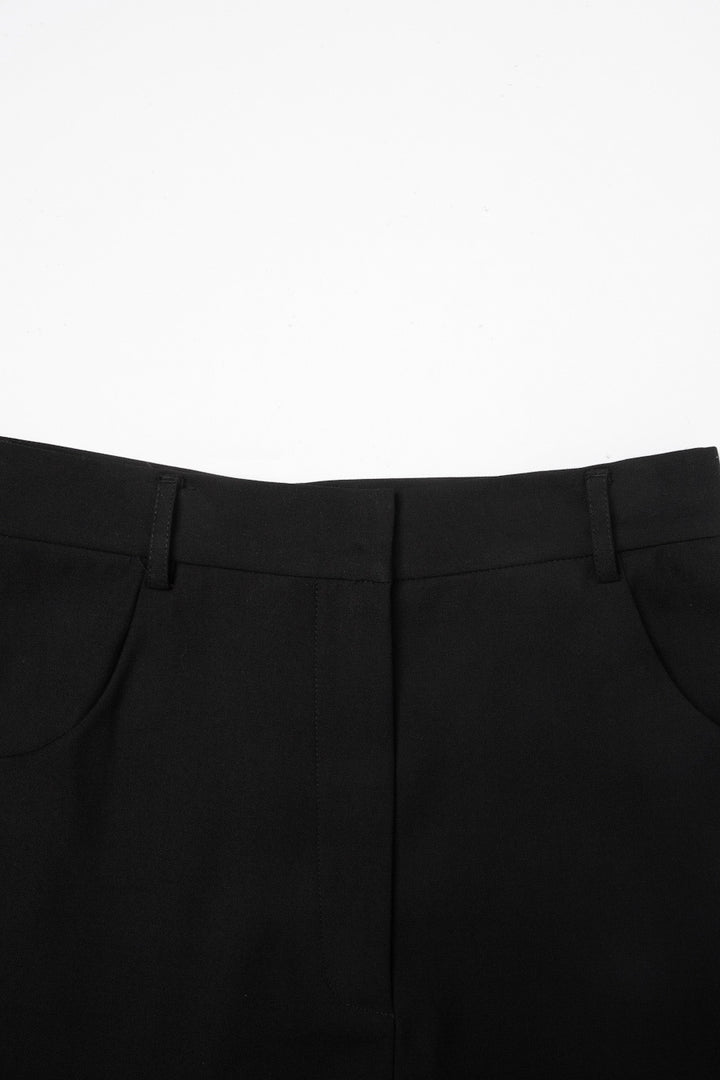 《羊皮紙に書いて》ハイウエストショートパンツ-Black