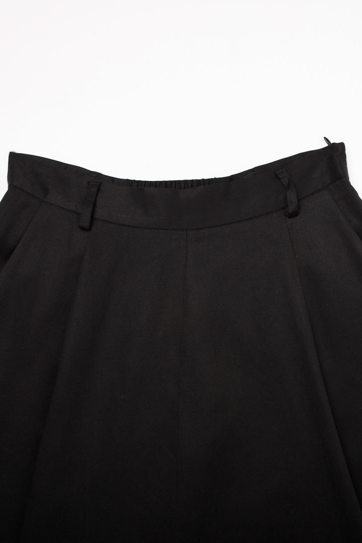 《つい一口食べちゃいました》ハイウエストサーキュラースカート-Black