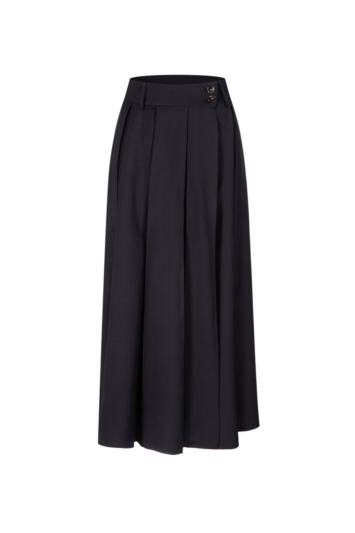 《I have to hang up the phone》High waist box pleat skirt (Copy)
