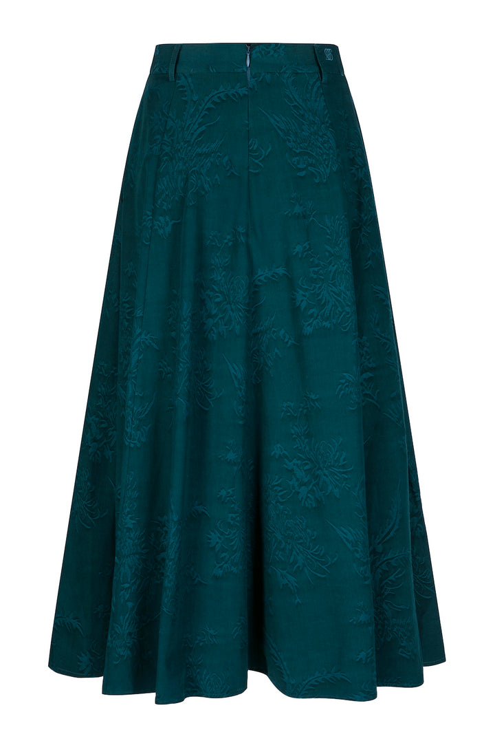 キリンにパンを食べさせて》クラシカルパターンスカート-White