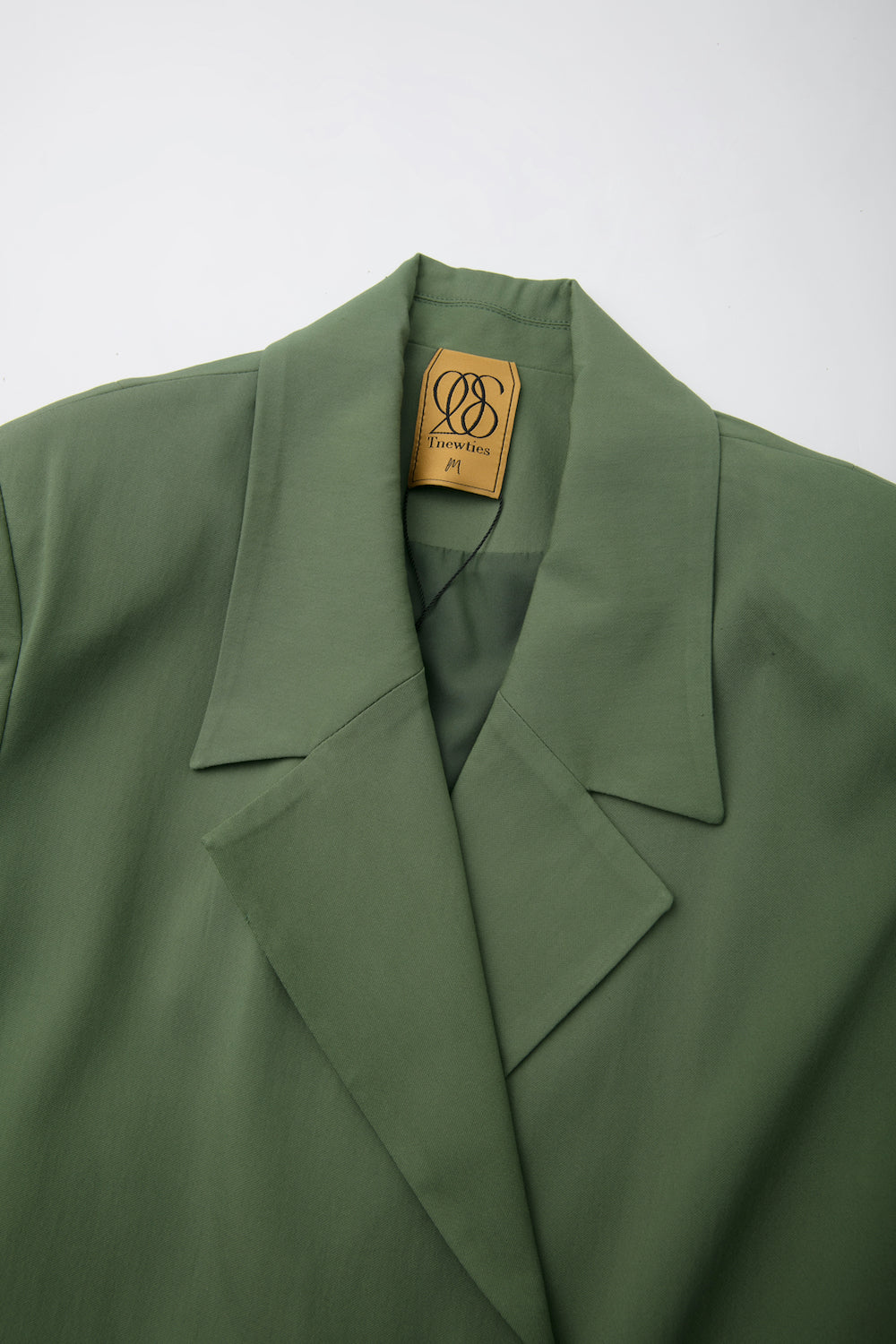《Draw a map with tree branches》Double button jacket-Light green