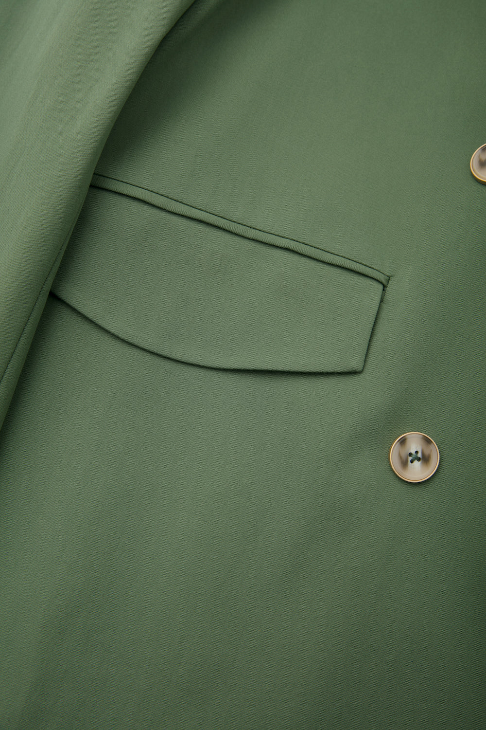 《Draw a map with tree branches》Double button jacket-Light green