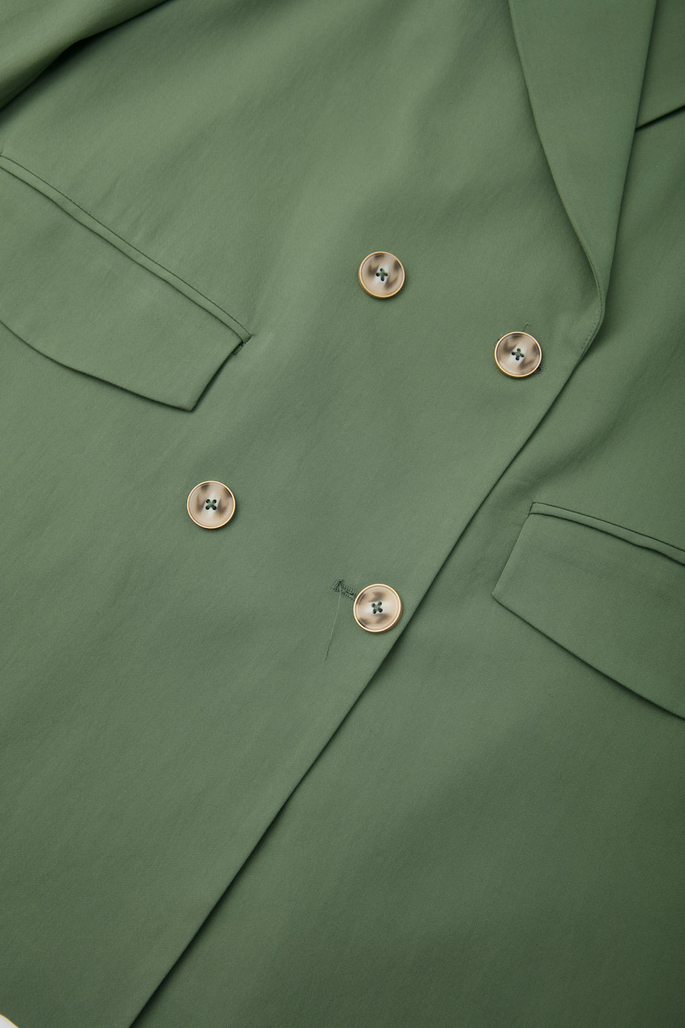 《Draw a map with tree branches》Double button jacket-Light green