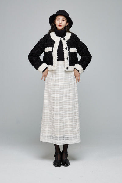 《私は今ラスベガスにいる》カーリーファージャケット-Black