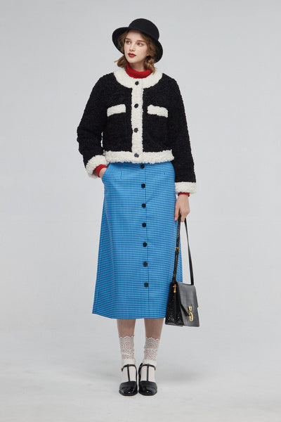 《私は今ラスベガスにいる》カーリーファージャケット-Black