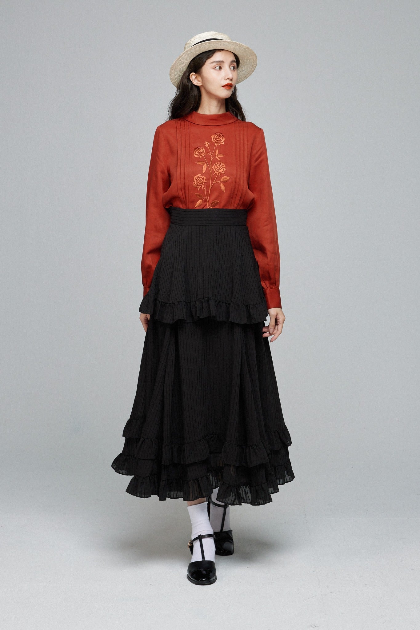 月の呪文を唱えて》レイヤードフリルスカート-Black – Tnewties